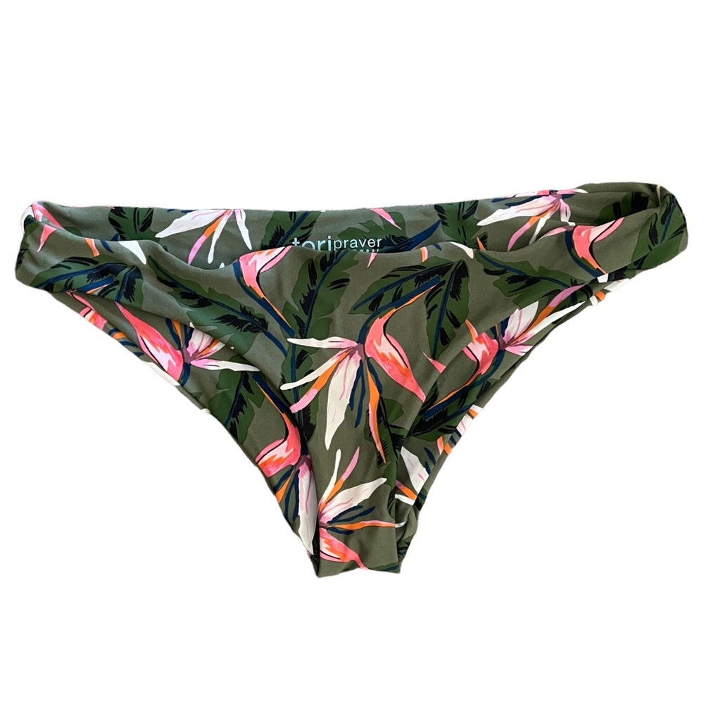NWOT TORI PRAVER BIRDS OF PARADISE FLORAL CHEEKY BIKINI BOTTOMS size medium